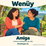 Amiga — ilustración educativa original de Amulzugun.CL