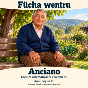 Anciano — ilustración educativa original de Amulzugun.CL