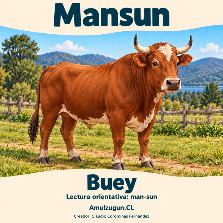 Buey — ilustración educativa original de Amulzugun.CL