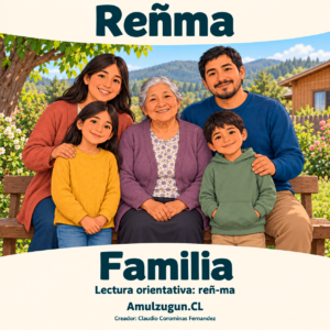 Familia — ilustración educativa original de Amulzugun.CL