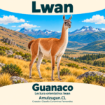 Guanaco — ilustración educativa original de Amulzugun.CL