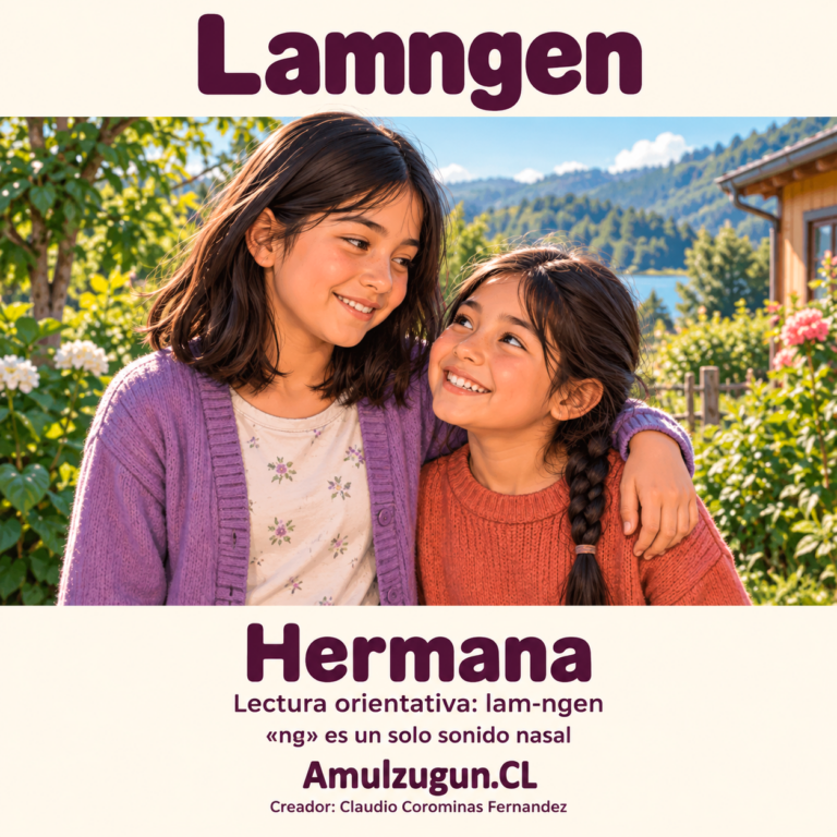 Hermana — ilustración educativa original de Amulzugun.CL