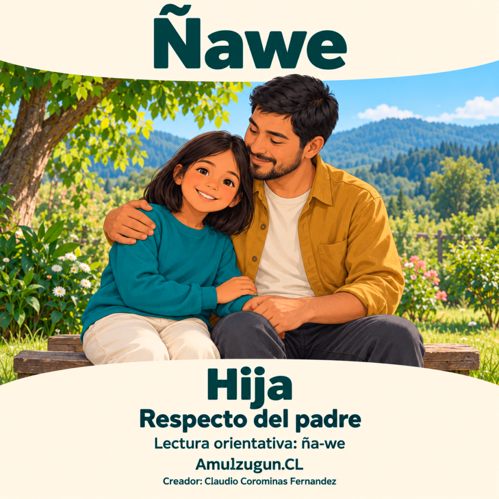 Hija — ilustración educativa original de Amulzugun.CL