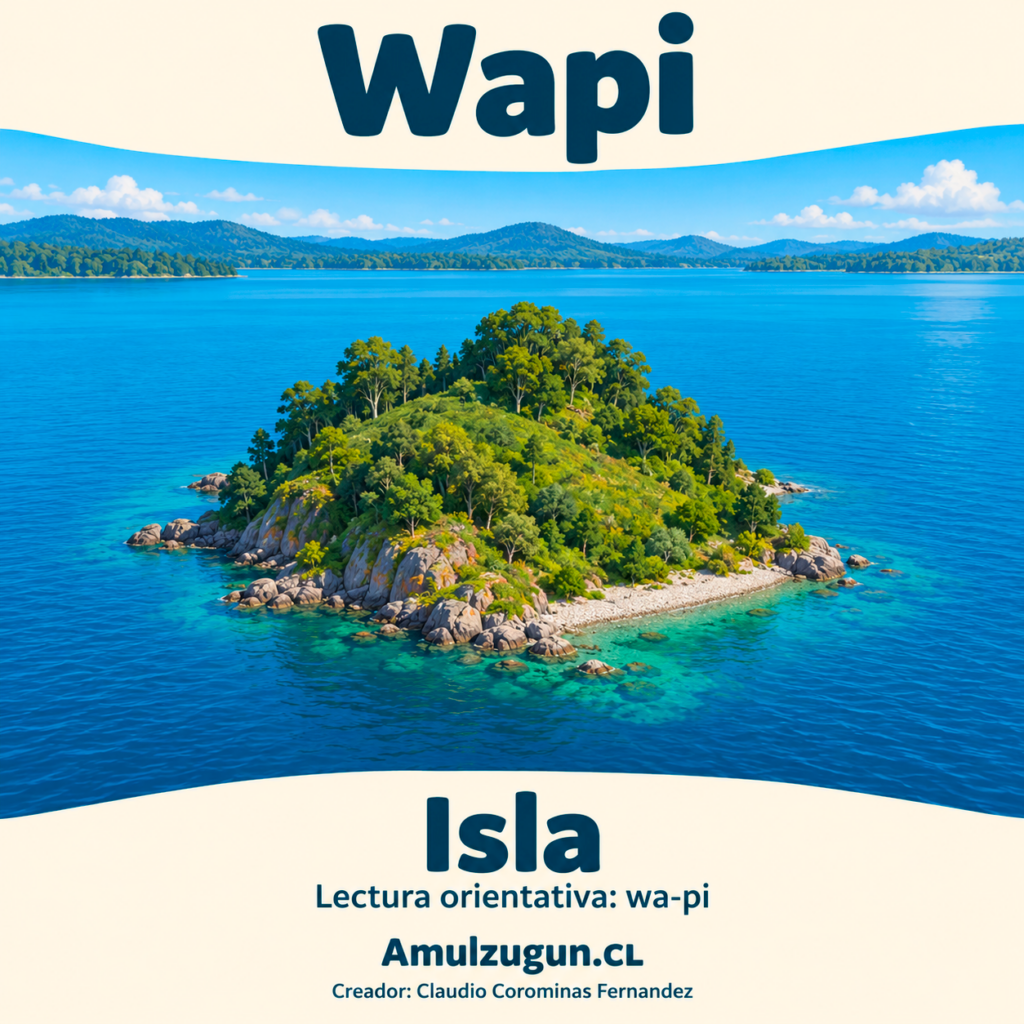 Isla — ilustración educativa original de Amulzugun.CL