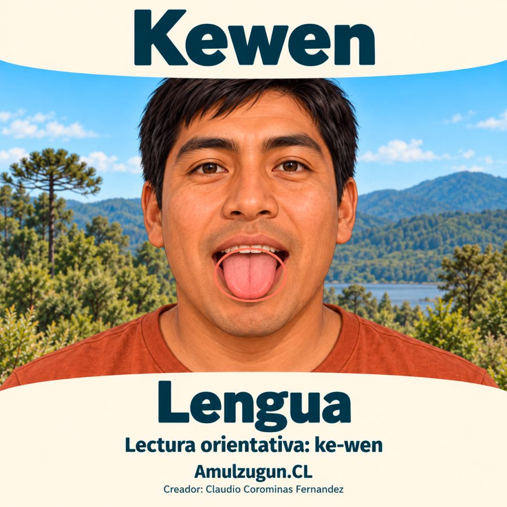Lengua — ilustración educativa original de Amulzugun.CL