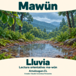 Lluvia — ilustración educativa original de Amulzugun.CL