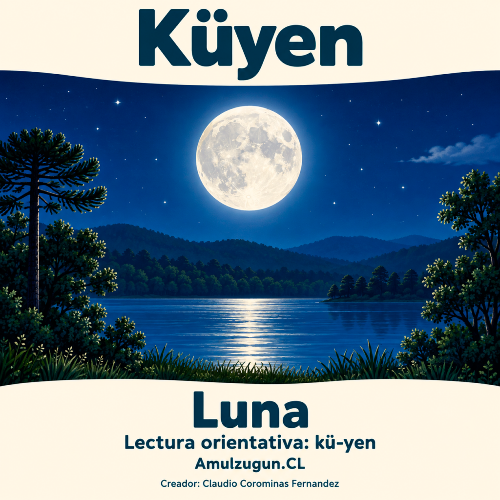 Luna — ilustración educativa original de Amulzugun.CL