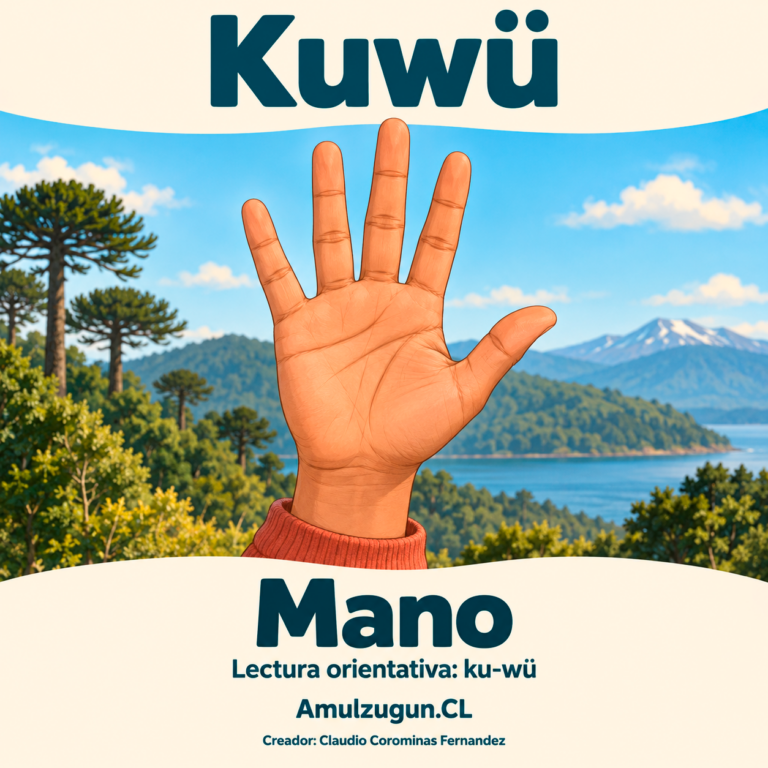 Mano — ilustración educativa original de Amulzugun.CL