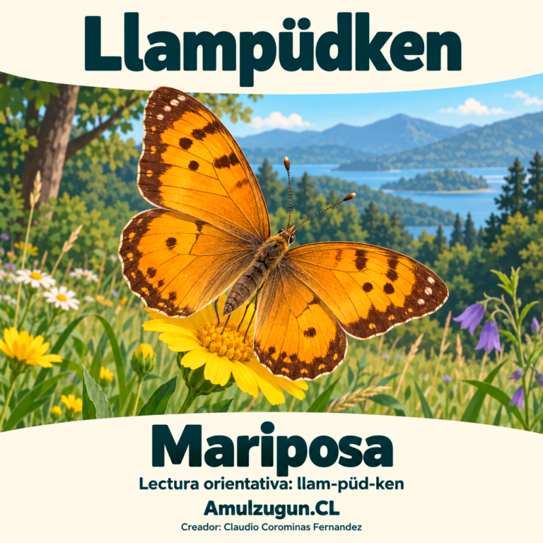 Mariposa — ilustración educativa original de Amulzugun.CL