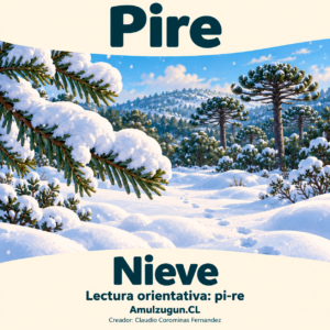 Nieve — ilustración educativa original de Amulzugun.CL