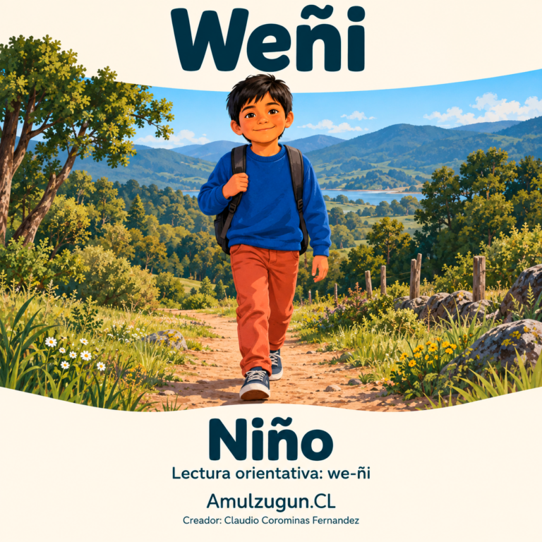 Niño — ilustración educativa original de Amulzugun.CL