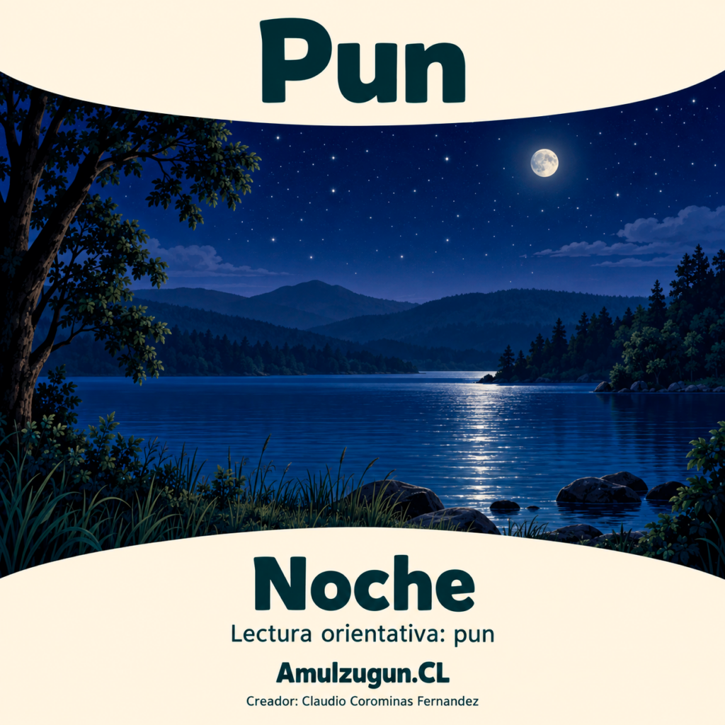 Noche — ilustración educativa original de Amulzugun.CL