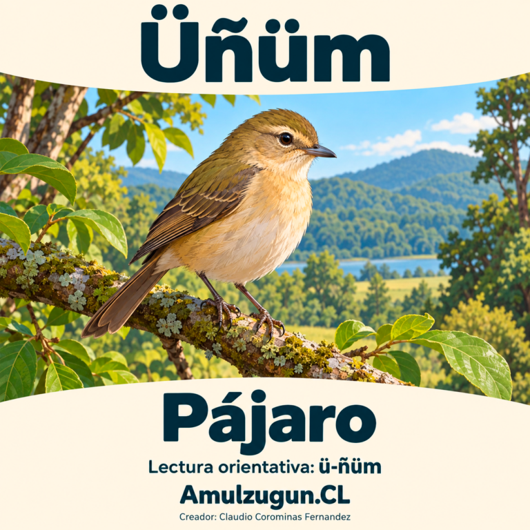 Pájaro — ilustración educativa original de Amulzugun.CL