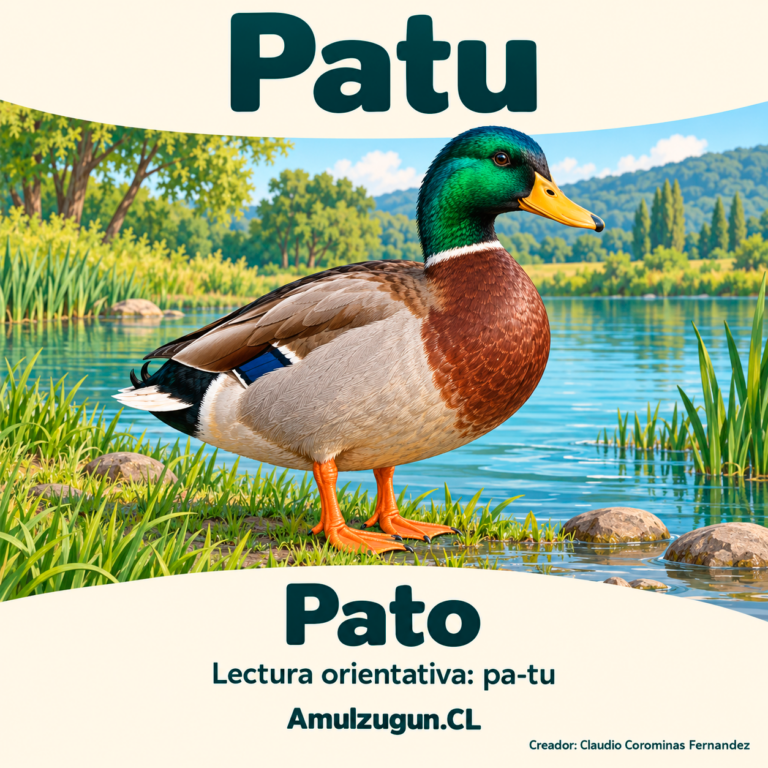 Pato — ilustración educativa original de Amulzugun.CL