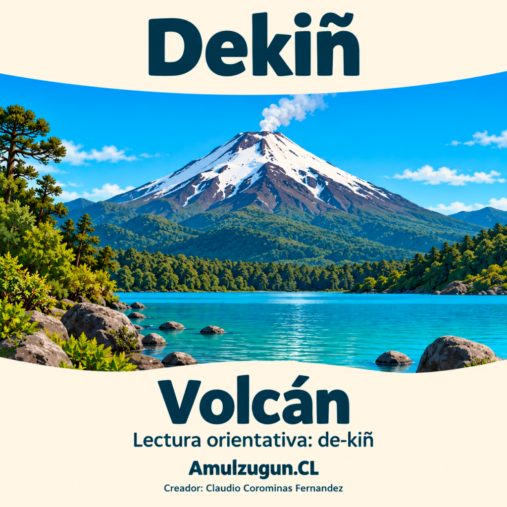 Volcán — ilustración educativa original de Amulzugun.CL