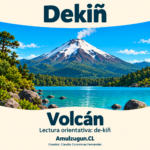 Volcán — ilustración educativa original de Amulzugun.CL