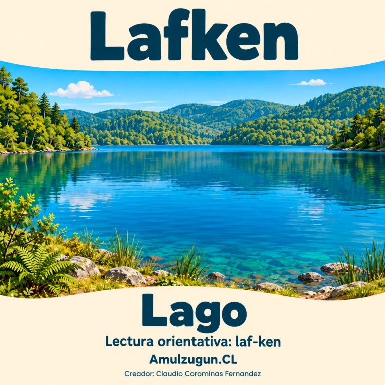 Lago — ilustración educativa original de Amulzugun.CL