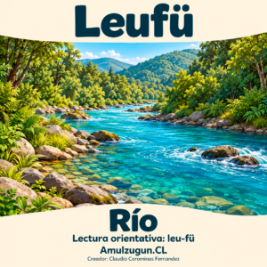 Río — ilustración educativa original de Amulzugun.CL